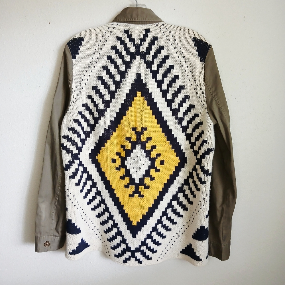 Mine Knit Jacket with Yellow and Black Design Womens Size Large